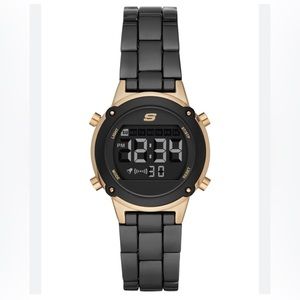 Skechers Women's Hollyglen Quartz Metal Casual Sports Digital Watch